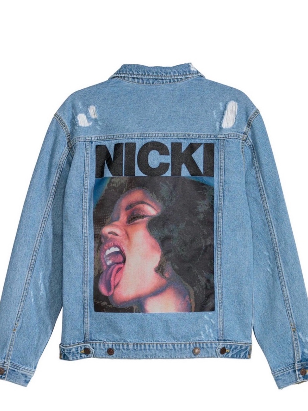 Nicki Minaj Graphic Light Blue Denim Jacket
